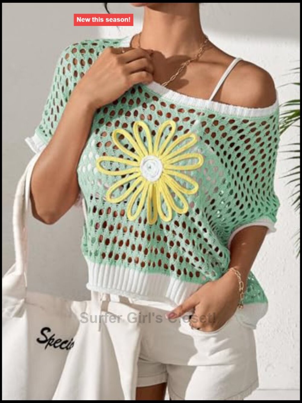 Crochet Hollow Out Knit Beach Cover Up Sweater - Picture 3 of 7